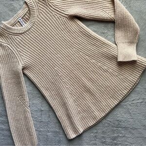 Athleta  Sierra Crew Neck Wool Blend Pullover Knit Sweater Coconut Cream XXS